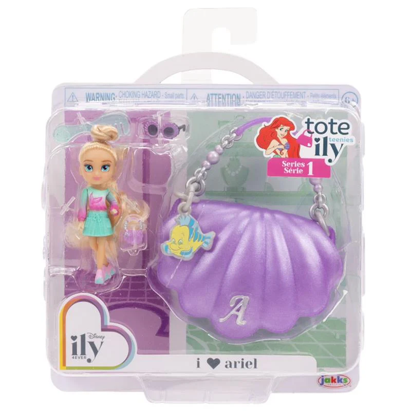 Jakks - Disney Ily Tote-ILY-Teenies 2.25 inch Tall Ariel Inspired Doll with Matching Purse - Image 2