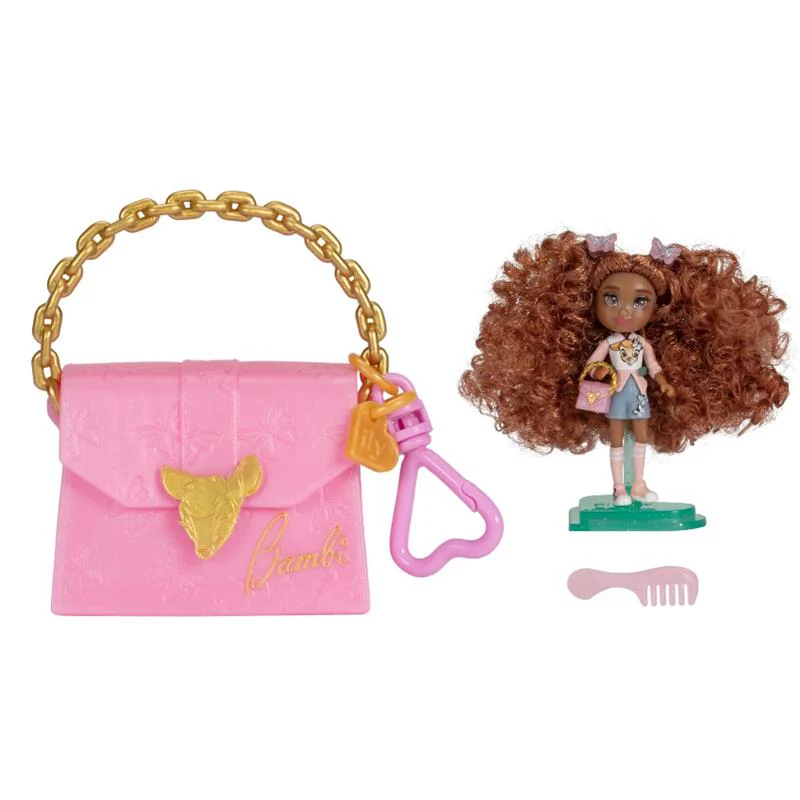 Jakks - Disney Ily Tote-ILY-Teenies 2.25 inch Tall Bambi Inspired Doll with Matching Purse