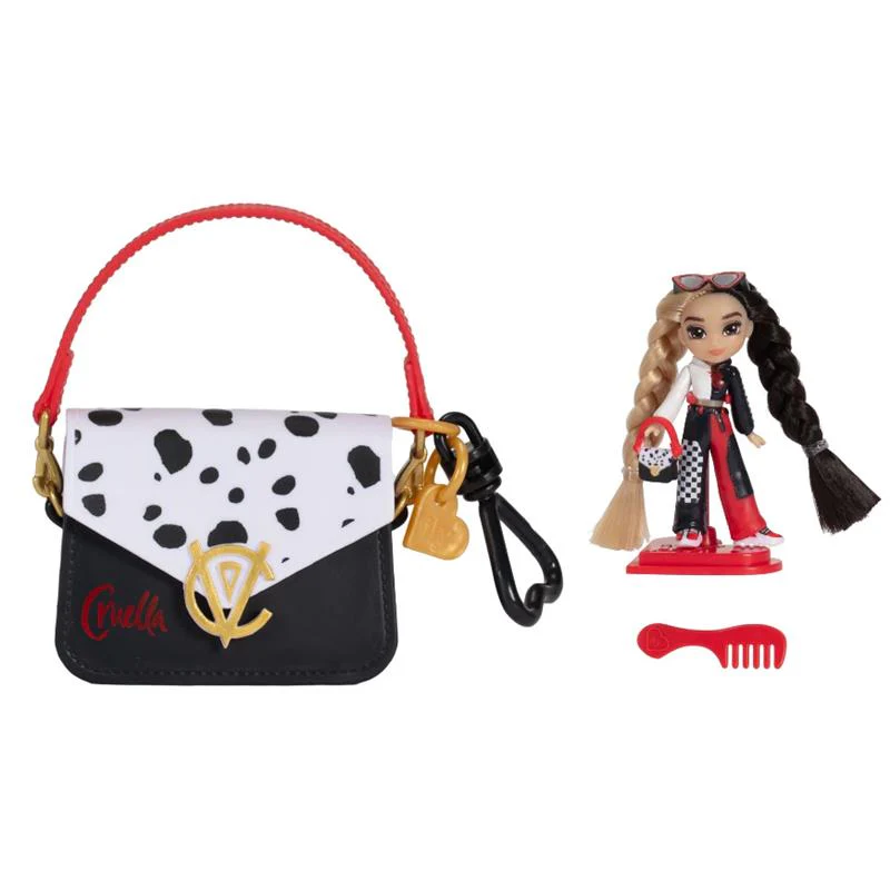 Jakks - Disney Ily Tote-ILY-Teenies 2.25 inch Tall Cruella Inspired Doll with Matching Purse