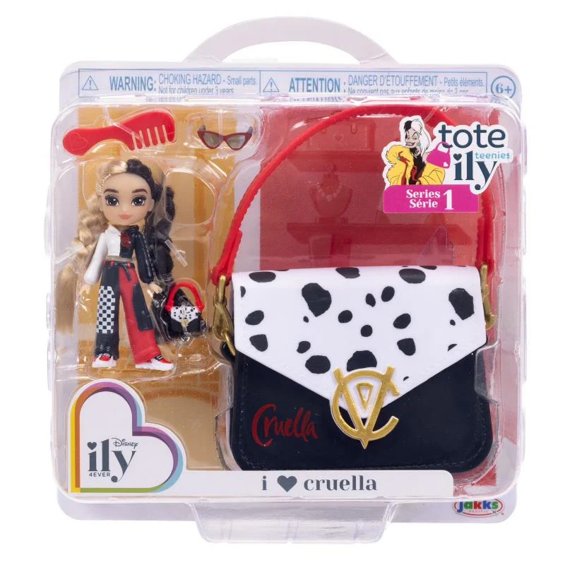 Jakks - Disney Ily Tote-ILY-Teenies 2.25 inch Tall Cruella Inspired Doll with Matching Purse - Image 2