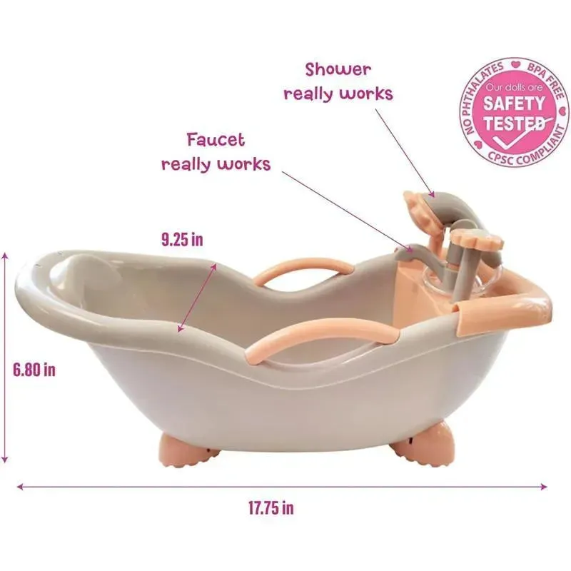 JC Toys - Baby Doll Real Working Bath Set, Ages 2+, Earth Tone Colors - Image 3