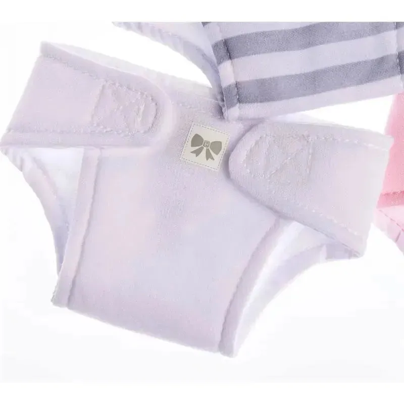 JC Toys - Baby Doll Washable and Reusable Eco Diapers, 4 Pack Fits Dolls 14 to 18, Pink - Image 2