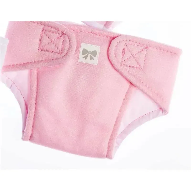 JC Toys - Baby Doll Washable and Reusable Eco Diapers, 4 Pack Fits Dolls 14 to 18, Pink - Image 3
