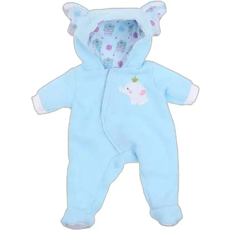 JC Toys - Berenguer Boutique Baby Doll Outfit, Blue Elephant Themed Hooded Onesie, Ages 2+