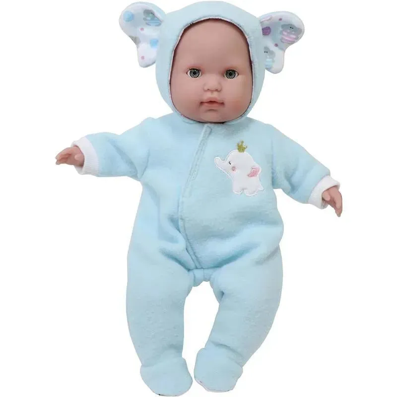 JC Toys - Berenguer Boutique Baby Doll Outfit, Blue Elephant Themed Hooded Onesie, Ages 2+ - Image 2