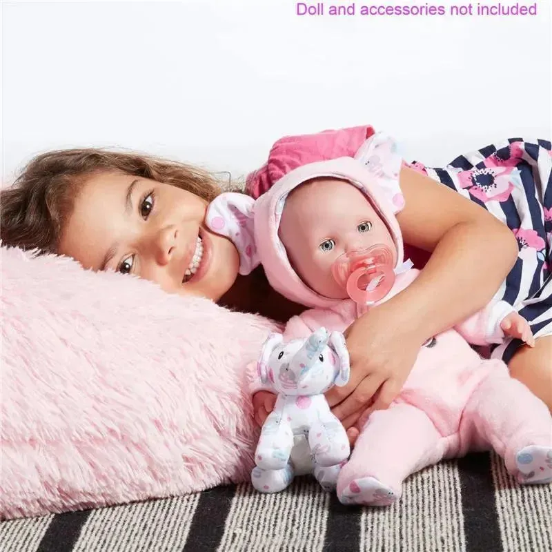 JC Toys - Berenguer Boutique Baby Doll Outfit, Pink Elephant Themed Hooded Onesie, Ages 2+ - Image 2