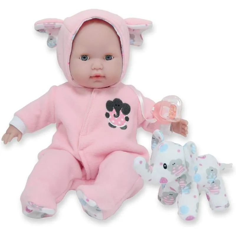 Jc Toys - Berenguer Boutique Soft Body Baby Doll Open/Close Eyes. Animal Theme Pink. Window Box