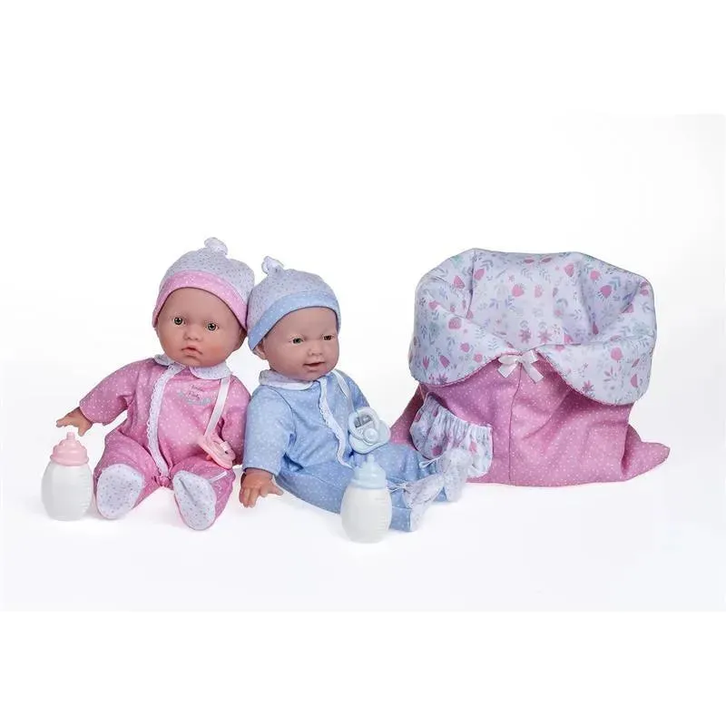 JC Toys - La Baby 11 Soft Body Twin Baby Dolls, Removable Outfits and Reversible Sleeping Bag & Accessories - Image 2