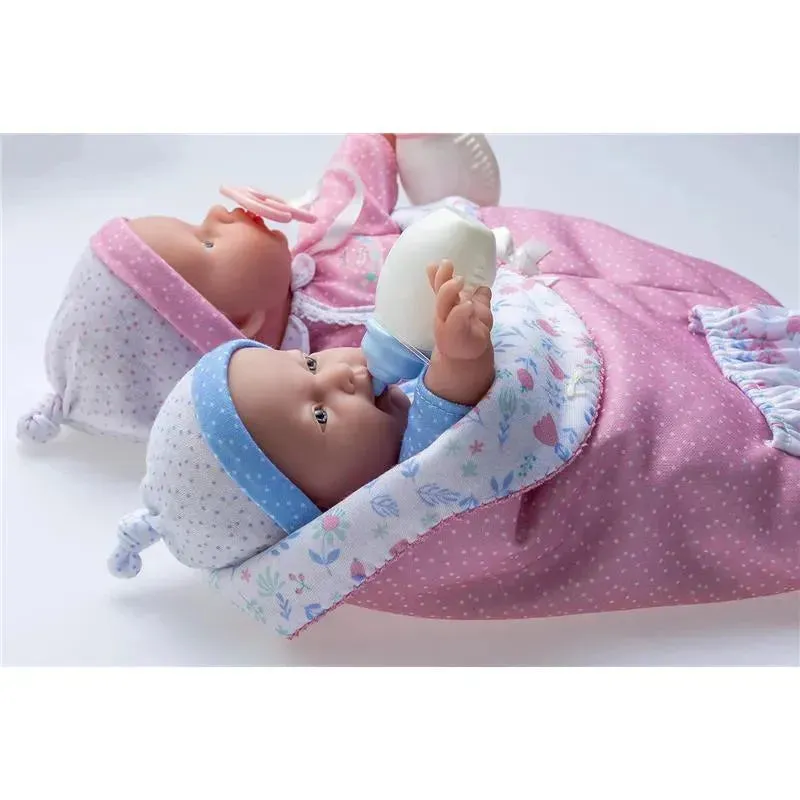 JC Toys - La Baby 11 Soft Body Twin Baby Dolls, Removable Outfits and Reversible Sleeping Bag & Accessories - Image 3