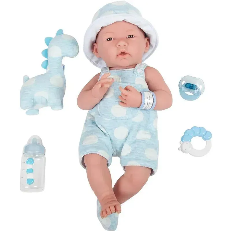 JC Toys - La Newborn All-Vinyl-Anatomically Correct Real Boy 15, Designed by Berenguer, Blue with Dots - Image 5