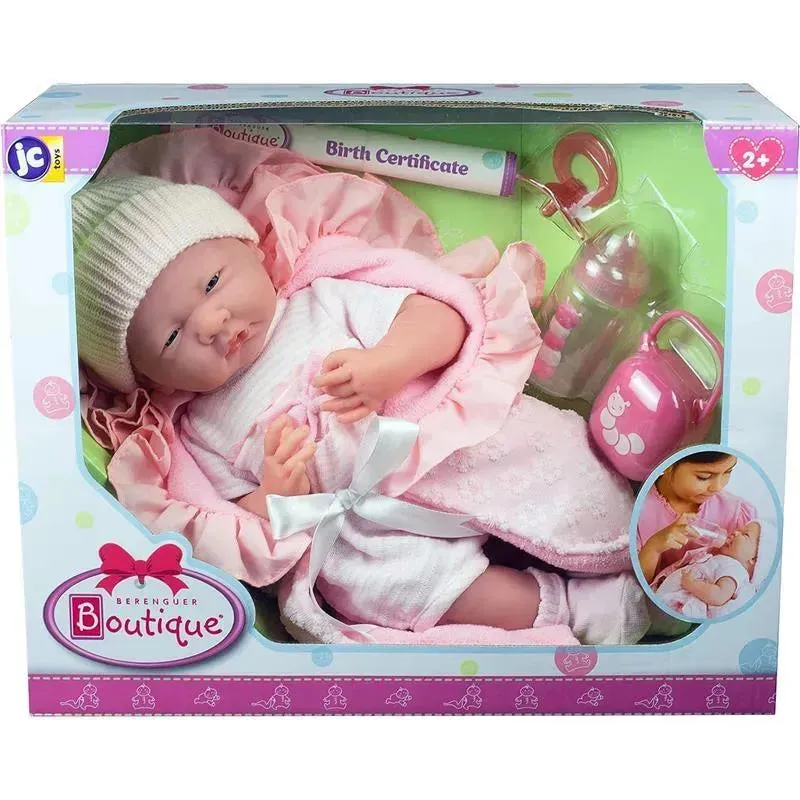 JC Toys - Newborn Soft Body Boutique Baby Doll, 15.5-Inch, Pink - Image 3