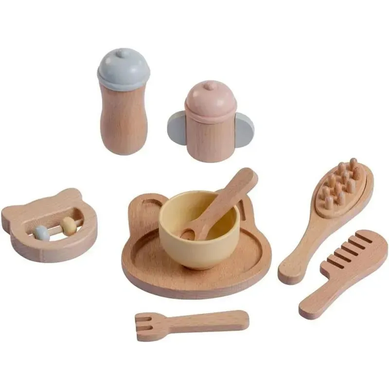 JC Toys - Real Wood 10 Piece Baby's First Care Set, Parfait Collection Twiggly Toys - Image 2