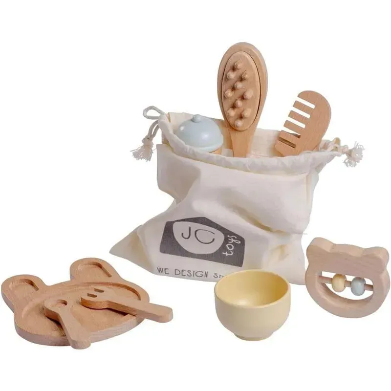 JC Toys - Real Wood 10 Piece Baby's First Care Set, Parfait Collection Twiggly Toys - Image 6
