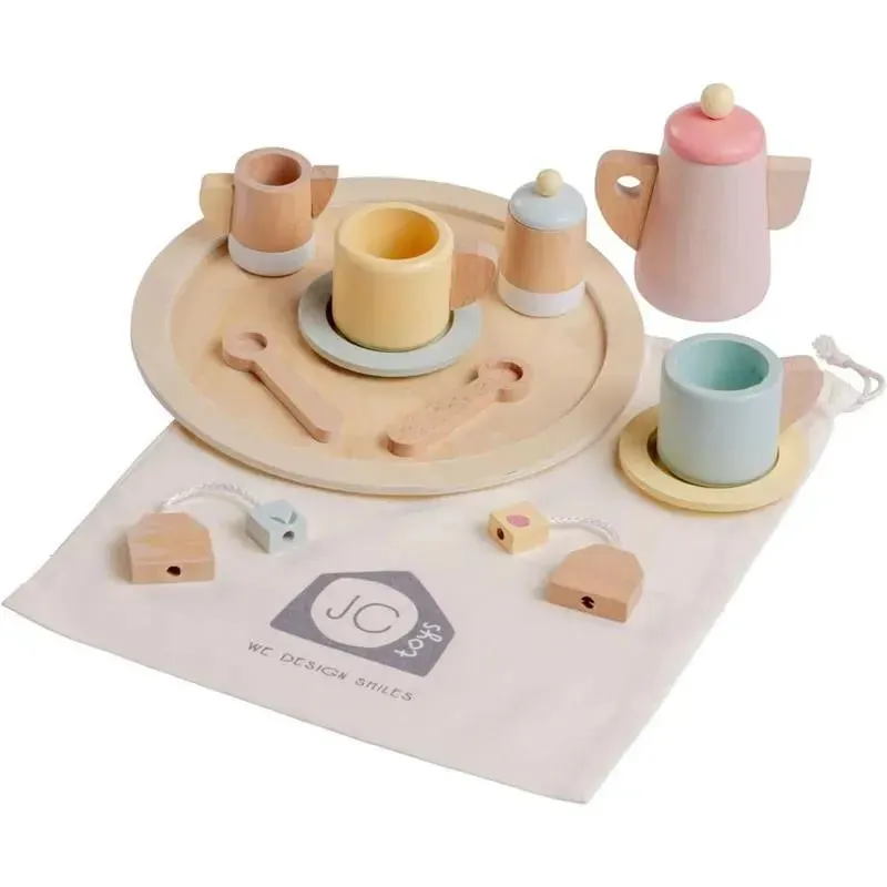 JC Toys - Real Wood 12 Piece Tea Party Set, Parfait Collection, Ages 3+, Twiggly Toys