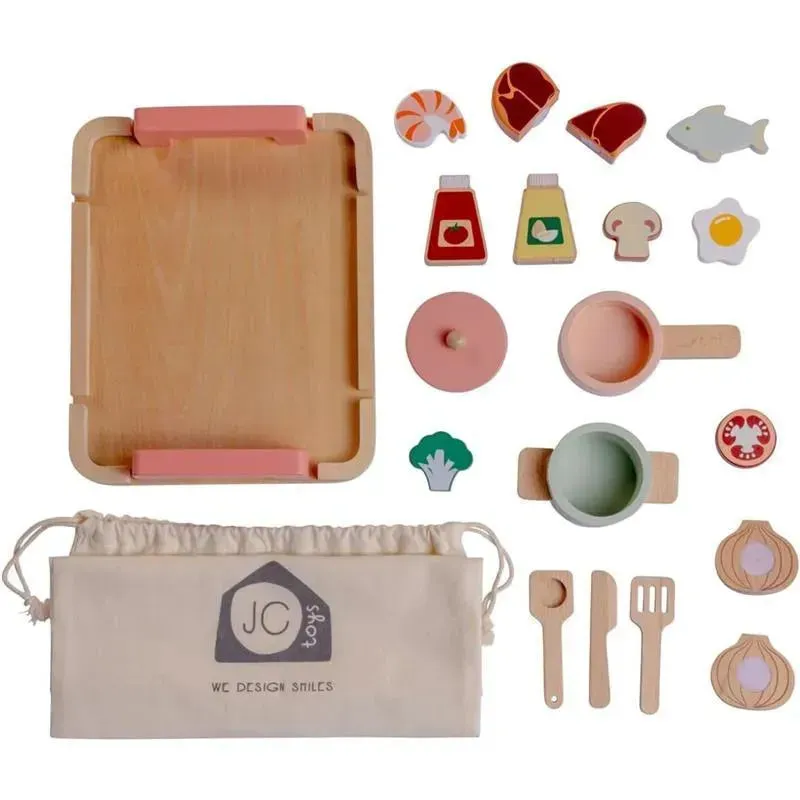 JC Toys - Real Wood 16 Piece Kitchen Chef Set, Parfait Collection, Ages 3+, Twiggly Toys - Image 2