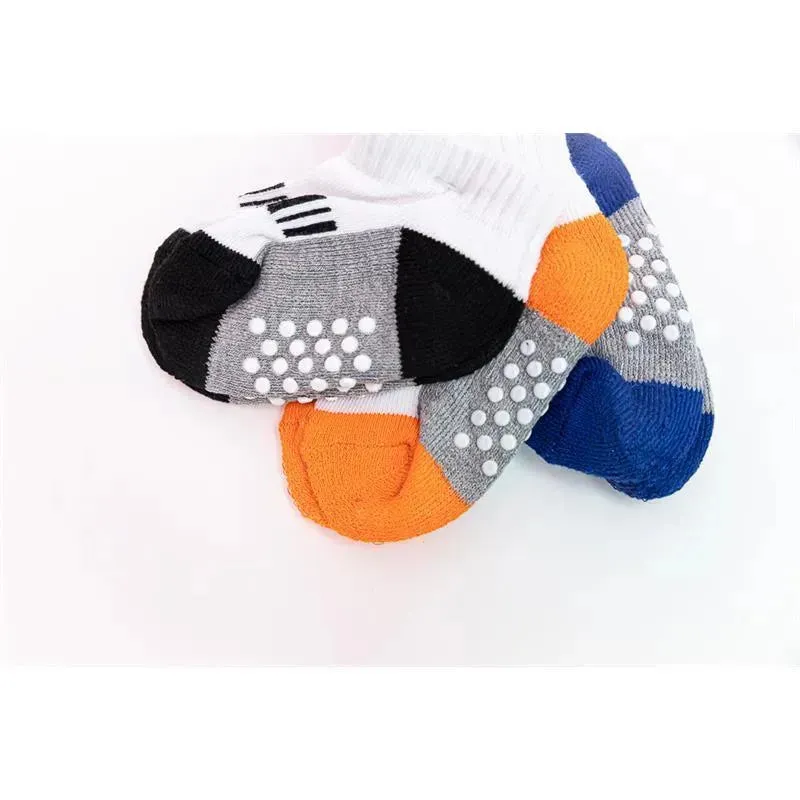 Jefferies Socks Non-Skid Seamless 3Pk Orange/Blue/Black Gripper Baby Socks - Image 3