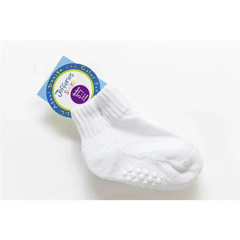 Jefferies Socks Non-Skid Seamless 3Pk White Gripper Baby Socks