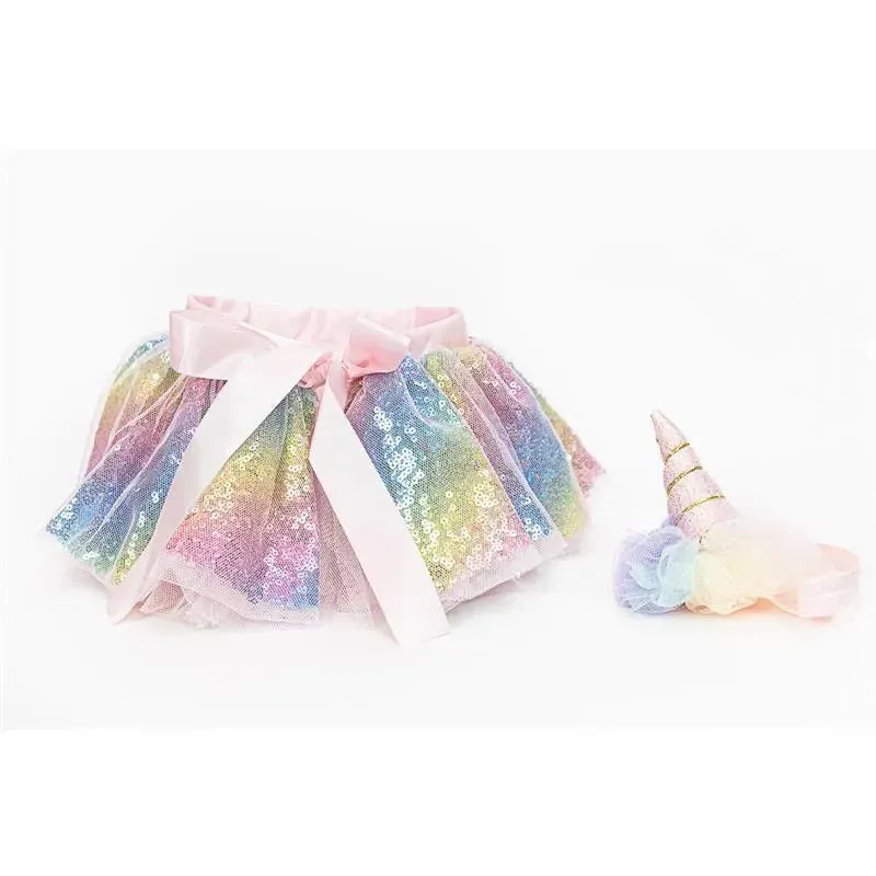 Jlika - Newborn Baby Girl Unicorn Tutu Set Skirt And Headband - Image 4