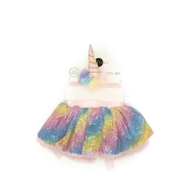 Jlika - Newborn Baby Girl Unicorn Tutu Set Skirt And Headband - Image 5