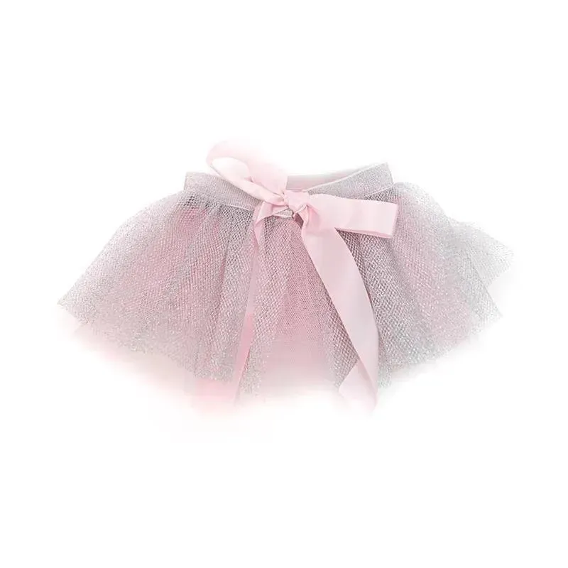 Jlika - Newborn Girl Tutu Set Skirt With Headband, Pink/Silver - Image 4