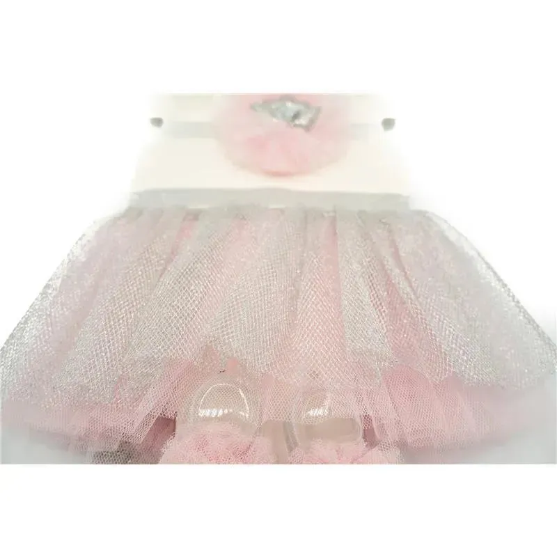 Jlika - Newborn Girl Tutu Set Skirt With Headband, Pink/Silver - Image 8