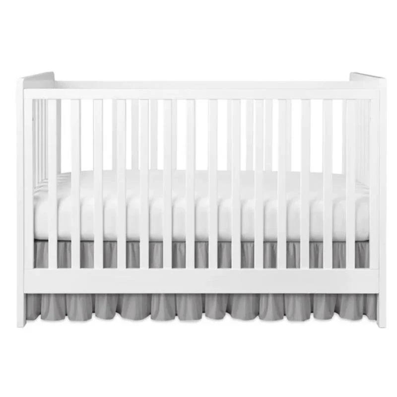 Jlika - Ruffled Crib Skirt For Baby Bed, Gray