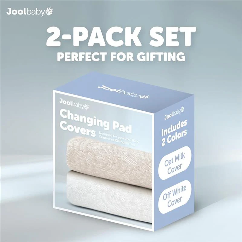 Jool Baby - Change Pad Cover Wave, White/Oat - Image 2