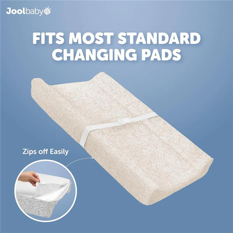Jool Baby - Change Pad Cover Wave, White/Oat - Image 3