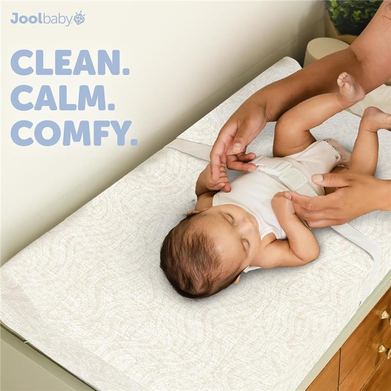 Jool Baby - Change Pad Cover Wave, White/Oat - Image 4