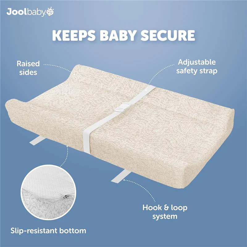 Jool Baby - Change Pad Cover Wave, White/Oat - Image 7