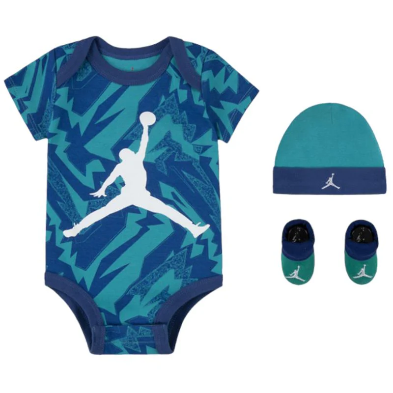 Jordan Baby - Boy Aop Hat, Bodysuit & Bootie Set