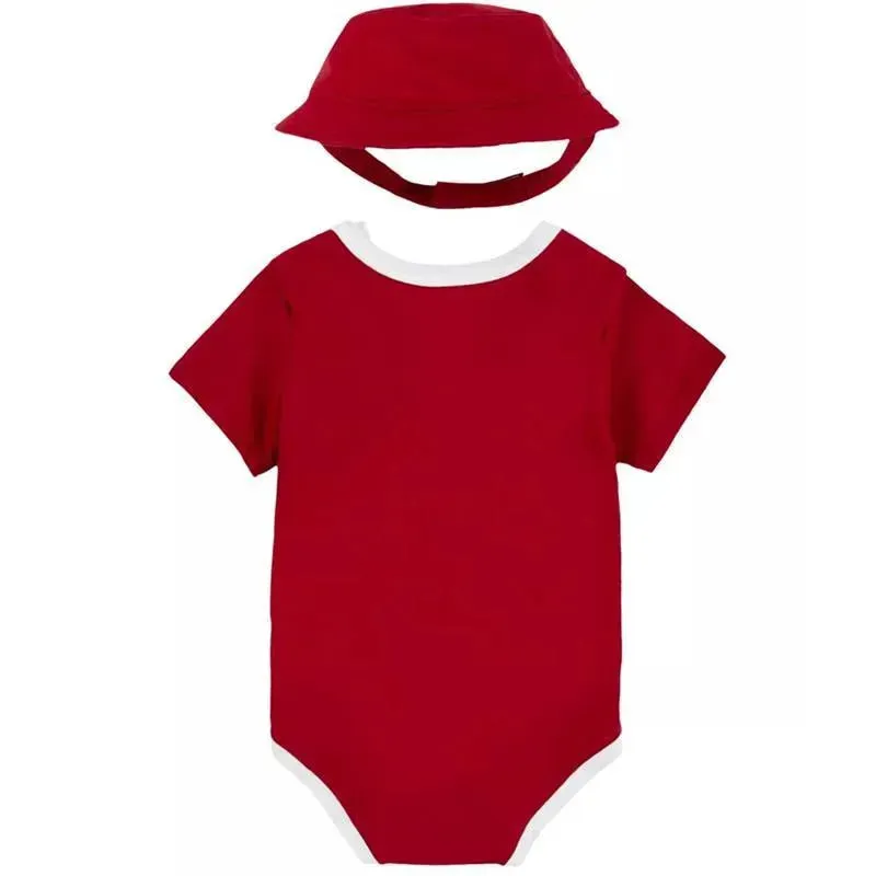 Jordan Baby Boys Bucket Hat and Bodysuit Gift Box Red, 2 Piece Set - Image 3