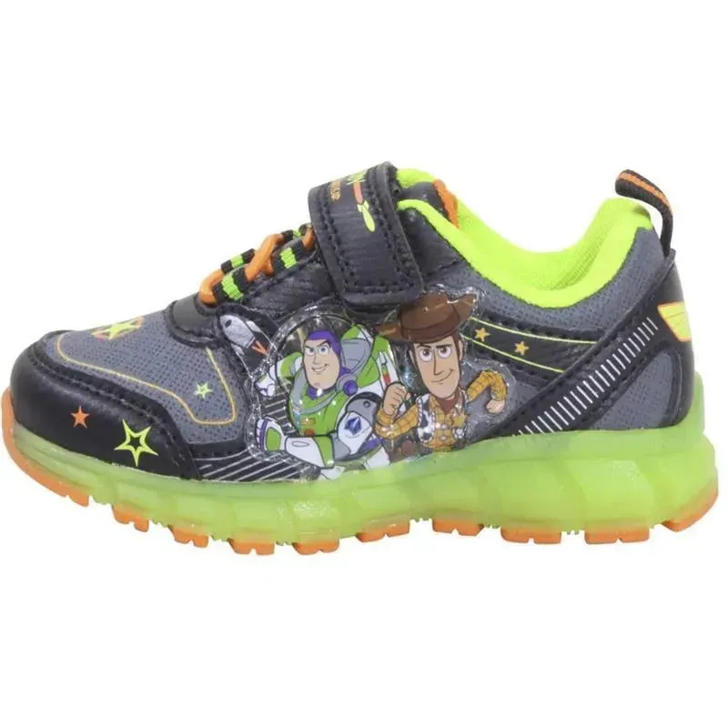 Josmo - Boys Toy Story Sneakers, Black/Green/Orange - Image 5