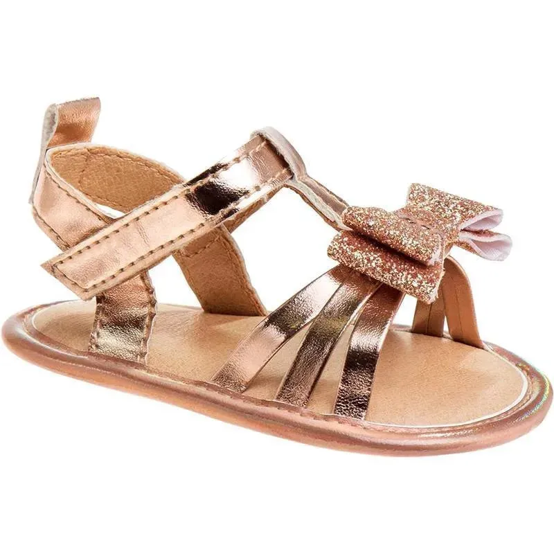 Josmo - Laura Ashley Baby Crib Shoes Girl Sandals, Rose Gold
