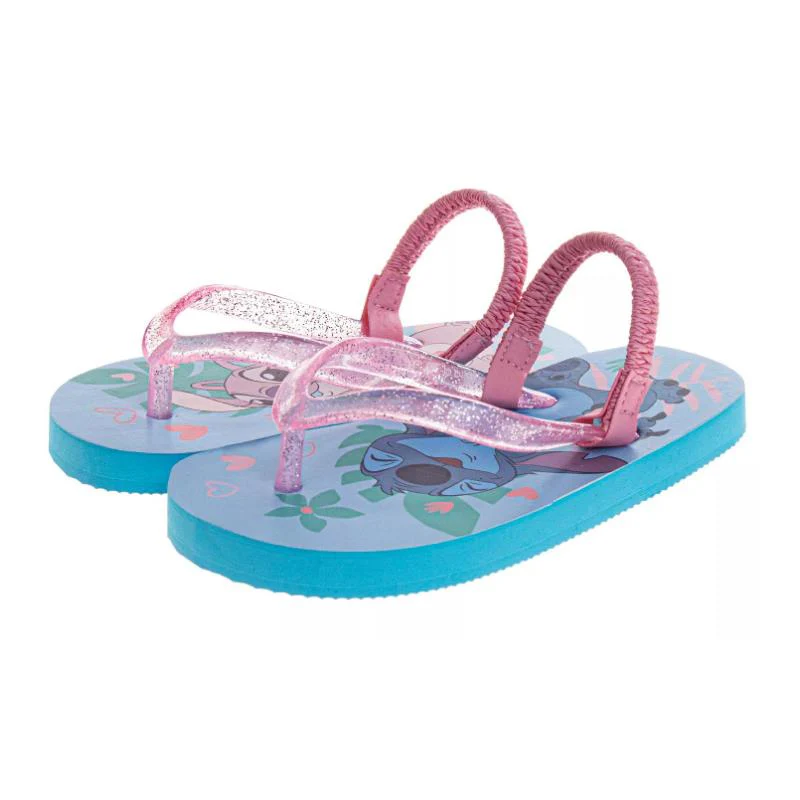 Josmo Toddler Girls Stitch and Angel Dual Sizes Flip Flop Slippers - Image 2