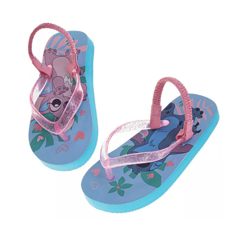 Josmo Toddler Girls Stitch and Angel Dual Sizes Flip Flop Slippers - Image 5
