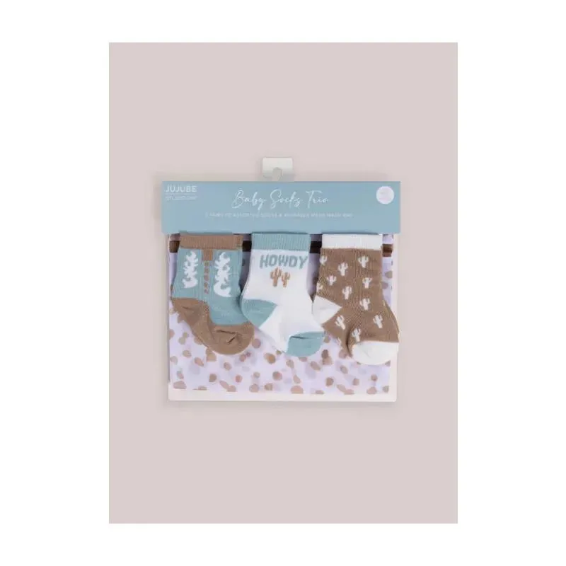 Jujube - Baby Socks Trio, Howdy Partner Blue