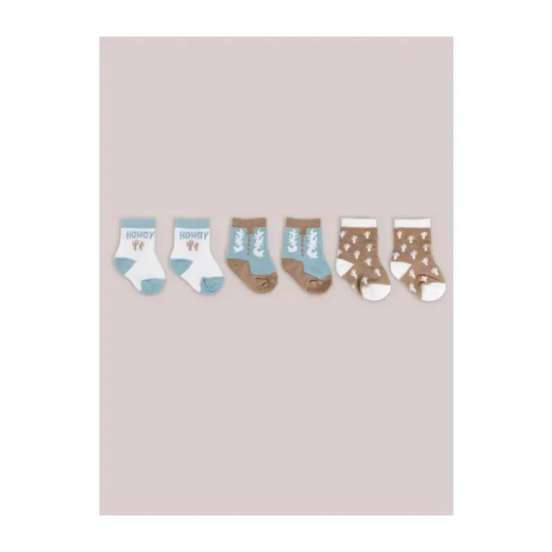 Jujube - Baby Socks Trio, Howdy Partner Blue - Image 4