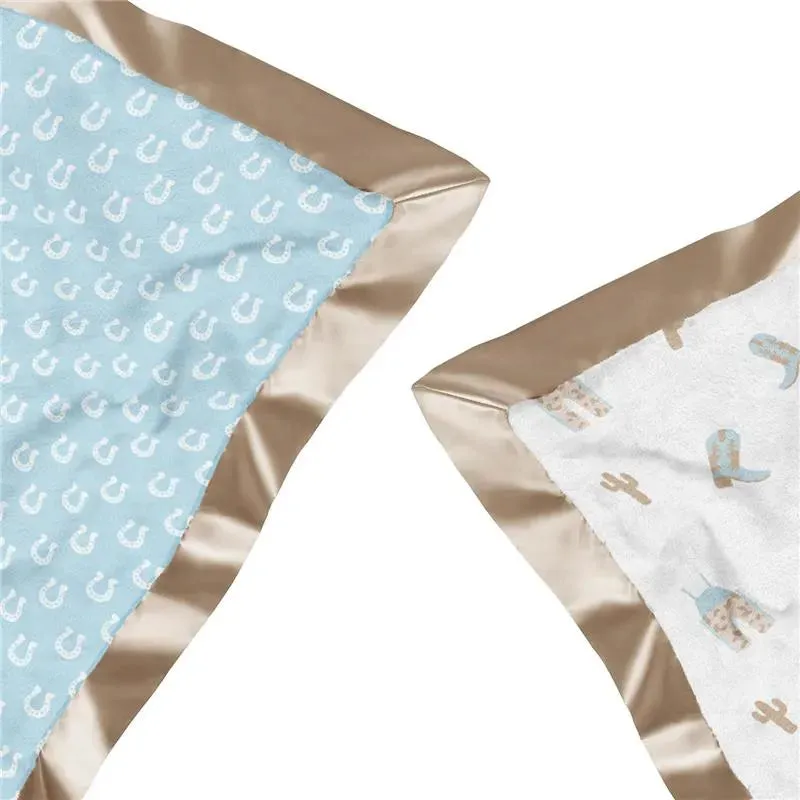 Jujube - Reversible Baby Blanket, Howdy Partner Blue - Image 2