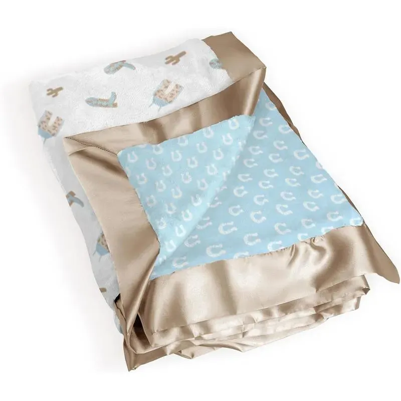 Jujube - Reversible Baby Blanket, Howdy Partner Blue - Image 3