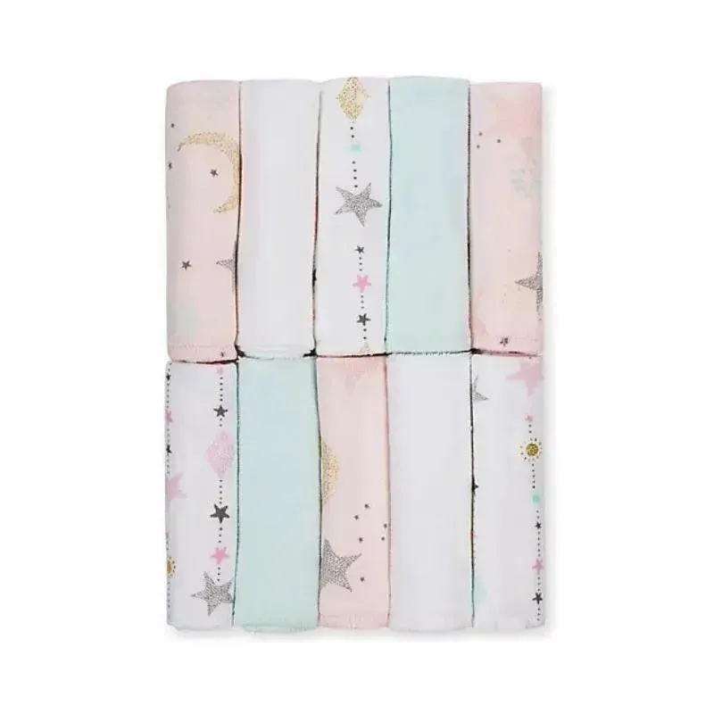 Just Born - 10Pk Love and Sugar Washcloths, Pink