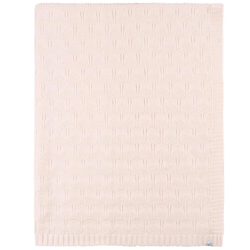 Just Born - 1Pk Sweater Knit Baby Blanket Girl Pink - Image 2