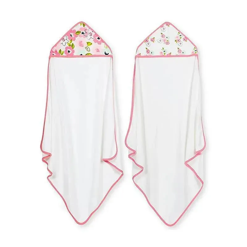 Just Born - 2Pk Blossom Hooded Towels, Pink - Image 2
