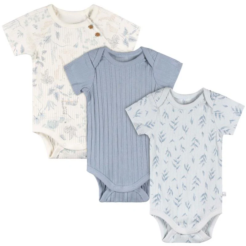 Just Born - 3Pk Baby Boy Bodysuit Blue