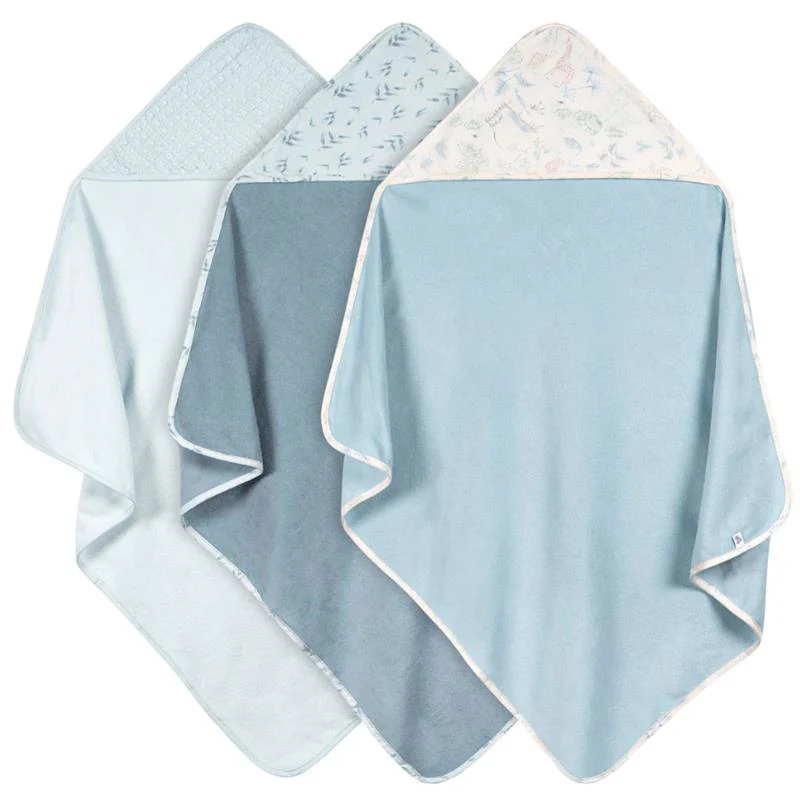 Just Born - 3Pk Hooded Towels Baby Boy Blue