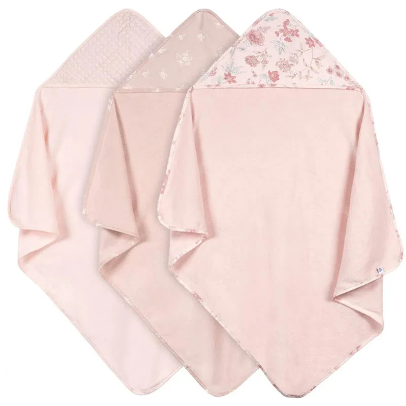 Just Born - 3Pk Hooded Towels Baby Girl Pink