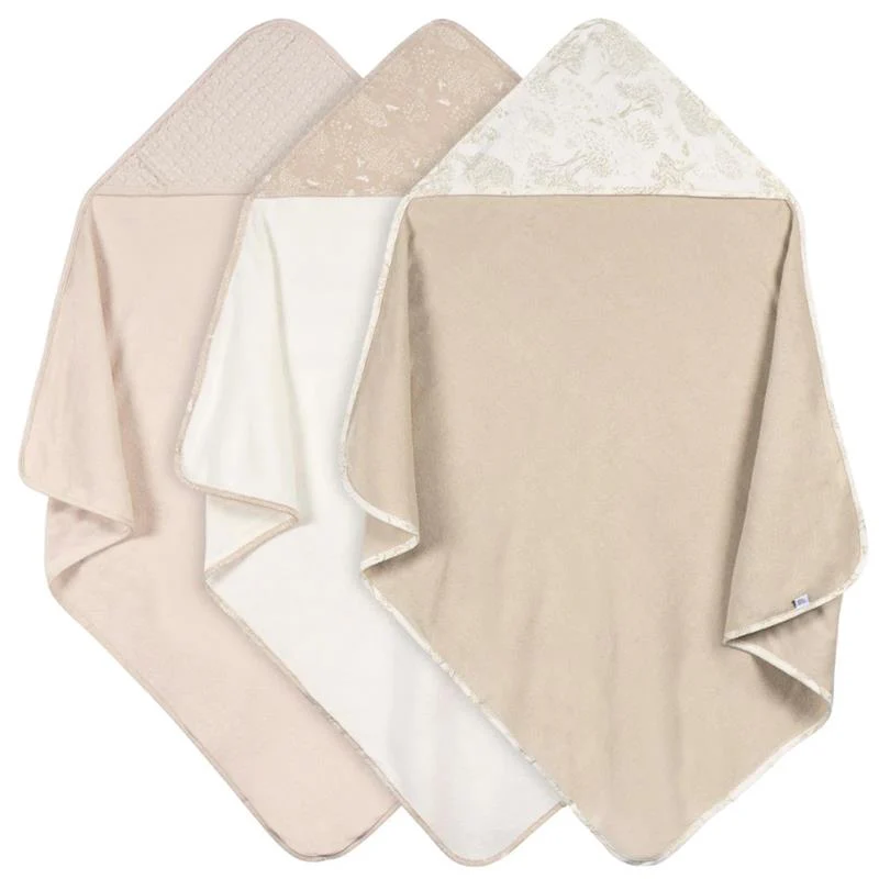 Just Born - 3Pk Hooded Towels Baby Neutral Tan