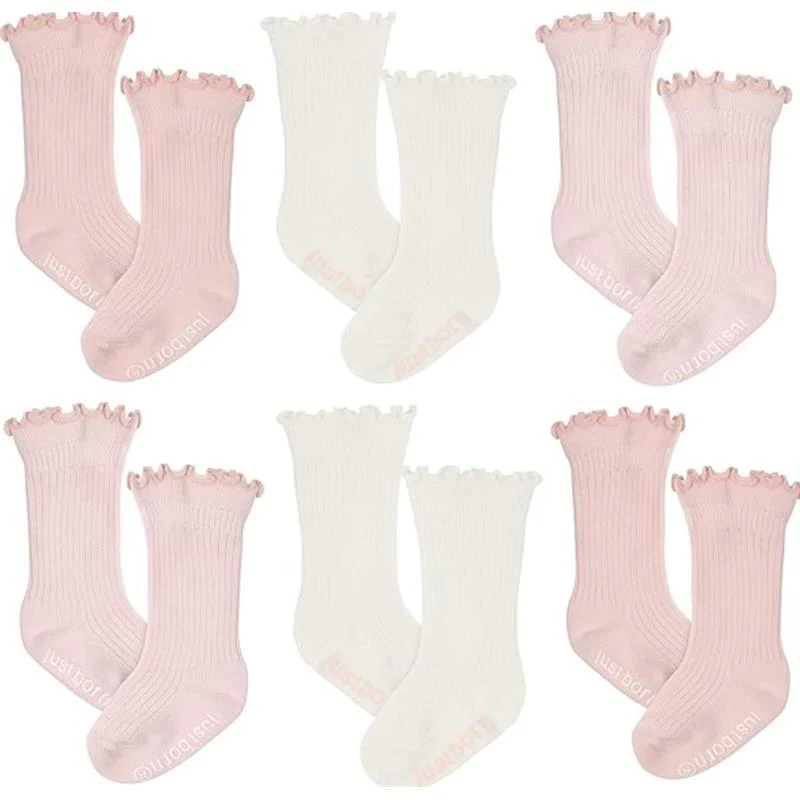 Just Born - 6Pk Novelty Pointelle Socks Baby Girl Pink
