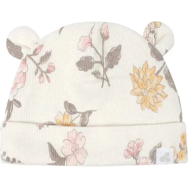Just Born - Baby-girls 4-piece Caps & Mittens SetMittens, Dusty Pink and Floral, 0-6M - Image 3
