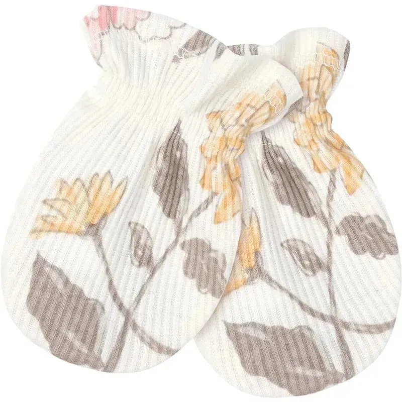 Just Born - Baby-girls 4-piece Caps & Mittens SetMittens, Dusty Pink and Floral, 0-6M - Image 6